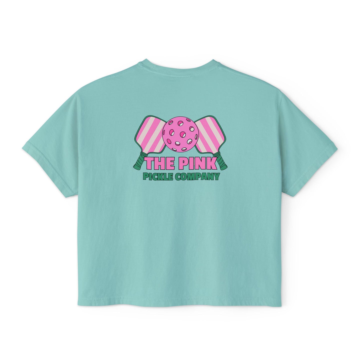 The Pink Pickle – Jesus, Coffee & Pickleball (Boxy Tee)