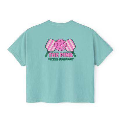 The Pink Pickle – Jesus, Coffee & Pickleball (Boxy Tee)