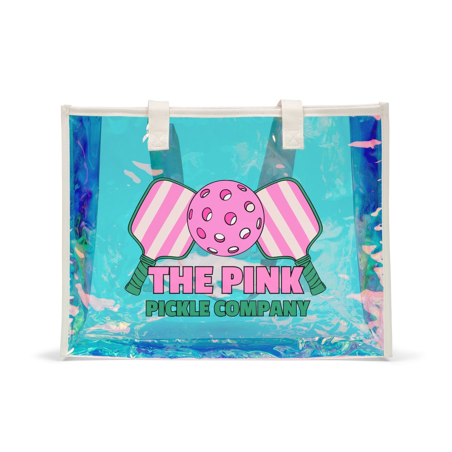 The Pink Pickle - Peace.Love. Pickleball - Holographic Pickleball Tote Bag