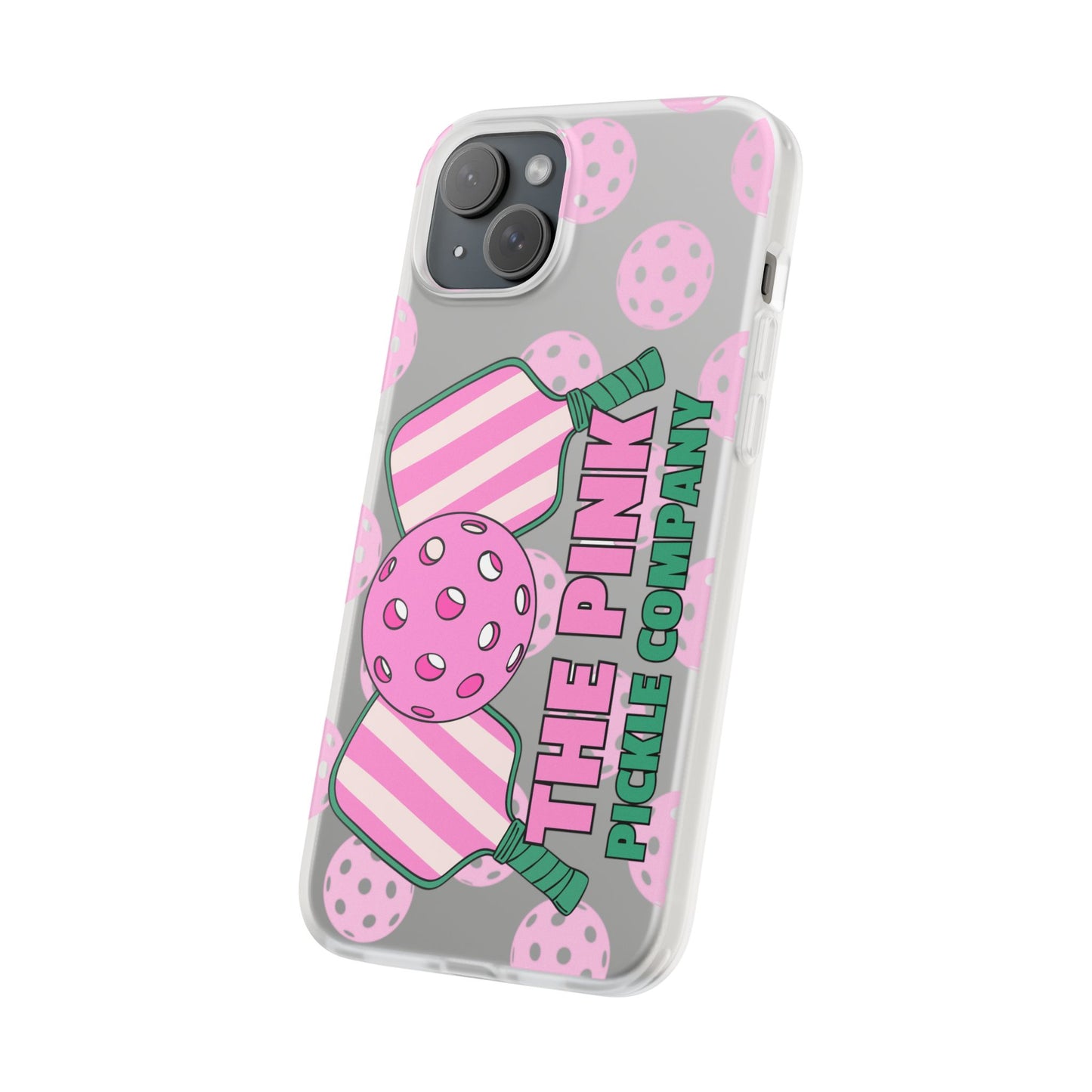 The Pink Pickle – Candy Pink Polka Phone Case (Matte TPU)