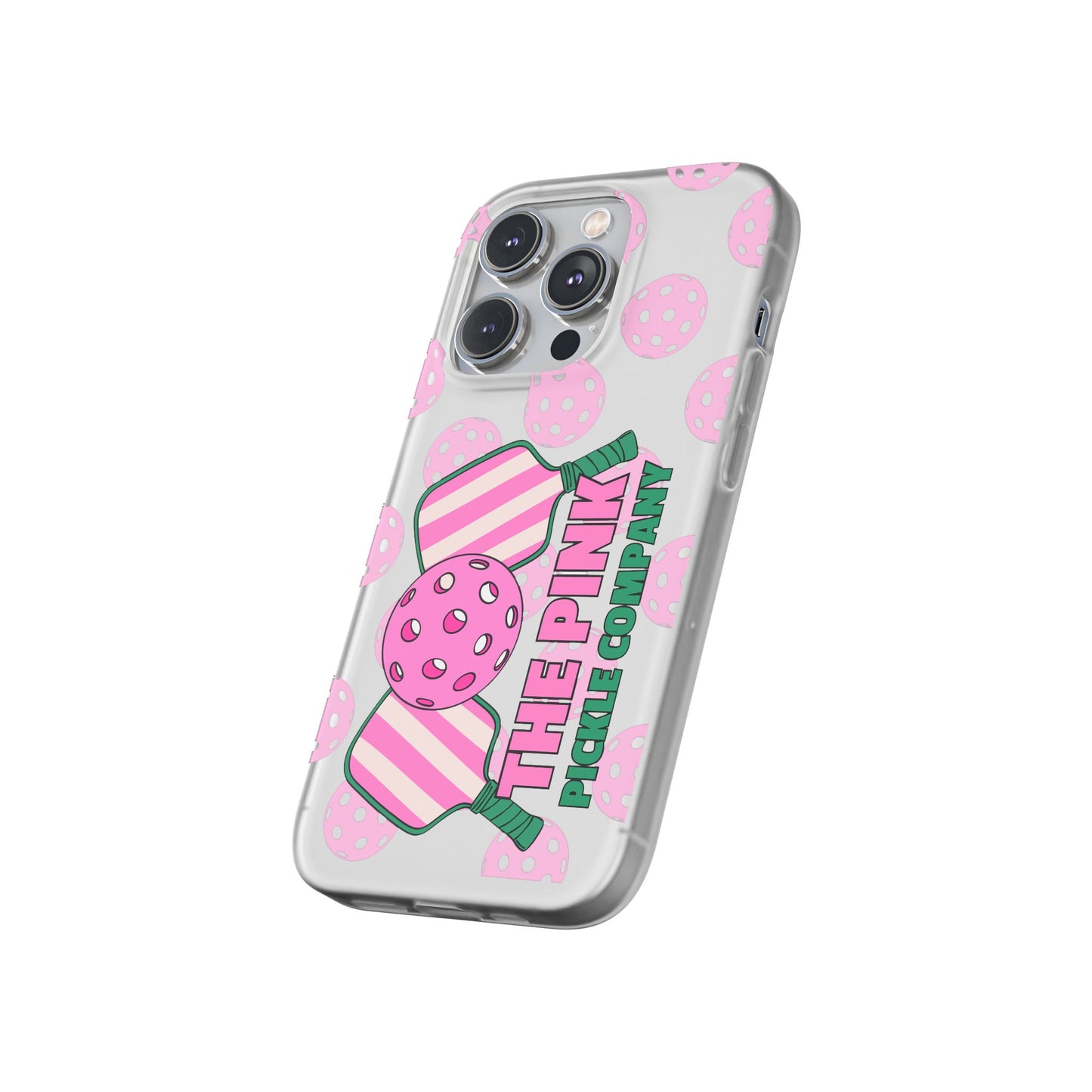 The Pink Pickle – Candy Pink Polka Phone Case (Matte TPU)