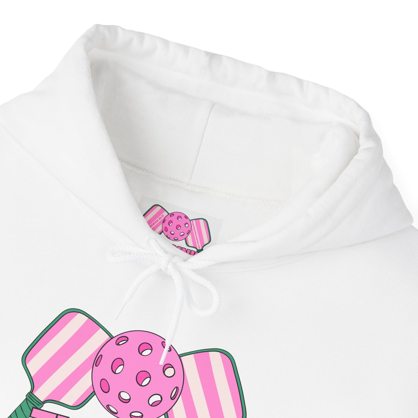 The Pink Pickle – Sorry, Can't. Pickleball. Bye. Hoodie (White)