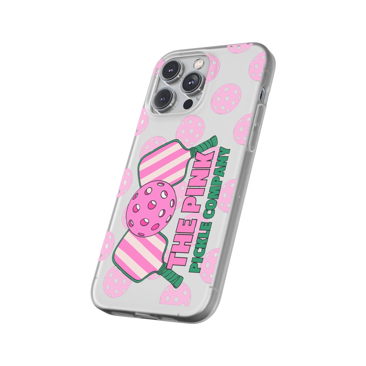 The Pink Pickle – Candy Pink Polka Phone Case (Matte TPU)