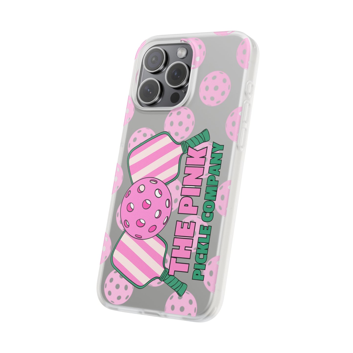 The Pink Pickle – Candy Pink Polka Phone Case (Matte TPU)