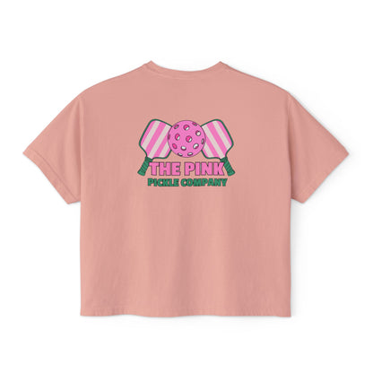 The Pink Pickle – Jesus, Coffee & Pickleball (Boxy Tee)