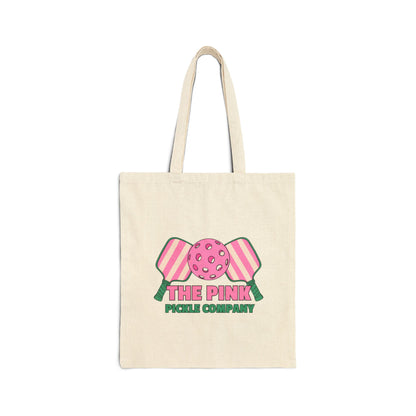 The Pink Pickle – Peace. Love. Pickleball Canvas Tote Bag