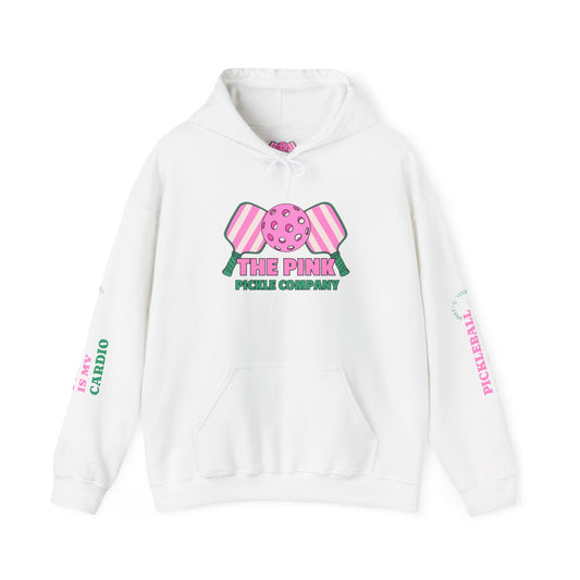 The Pink Pickle – Pickleball Is My Cardio Hoodie (White)