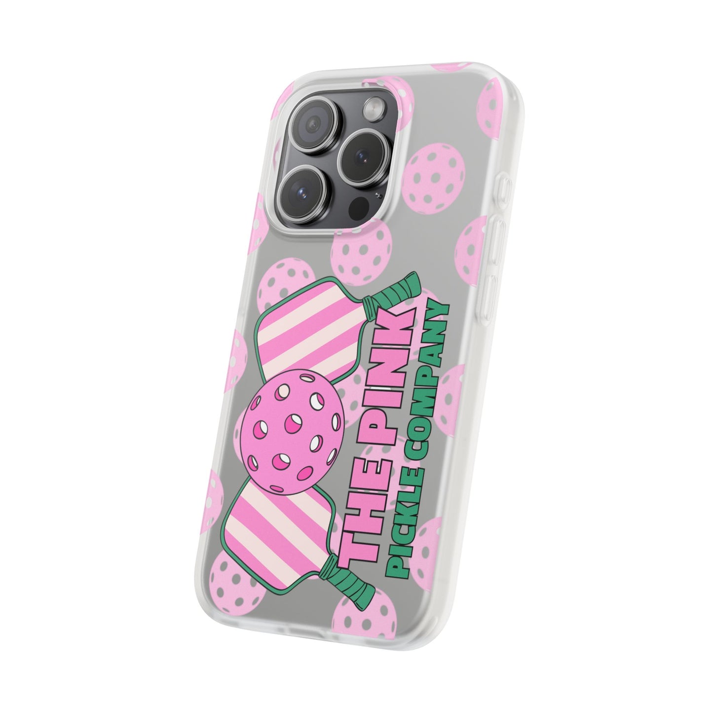 The Pink Pickle – Candy Pink Polka Phone Case (Matte TPU)