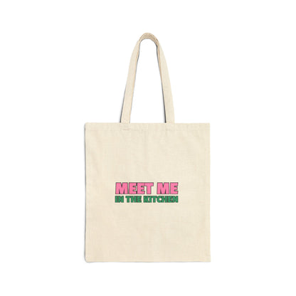 The Pink Pickle – Meet Me in the Kitchen Canvas Tote Bag