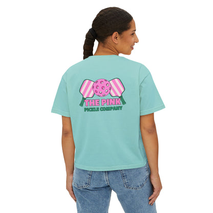 The Pink Pickle – Jesus, Coffee & Pickleball (Boxy Tee)