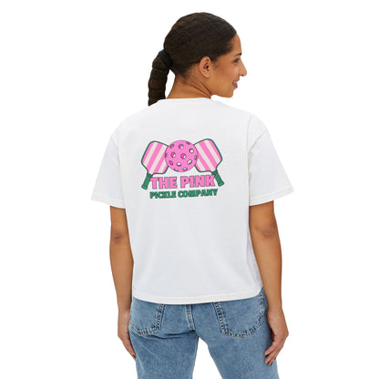 The Pink Pickle – Jesus, Coffee & Pickleball (Boxy Tee)