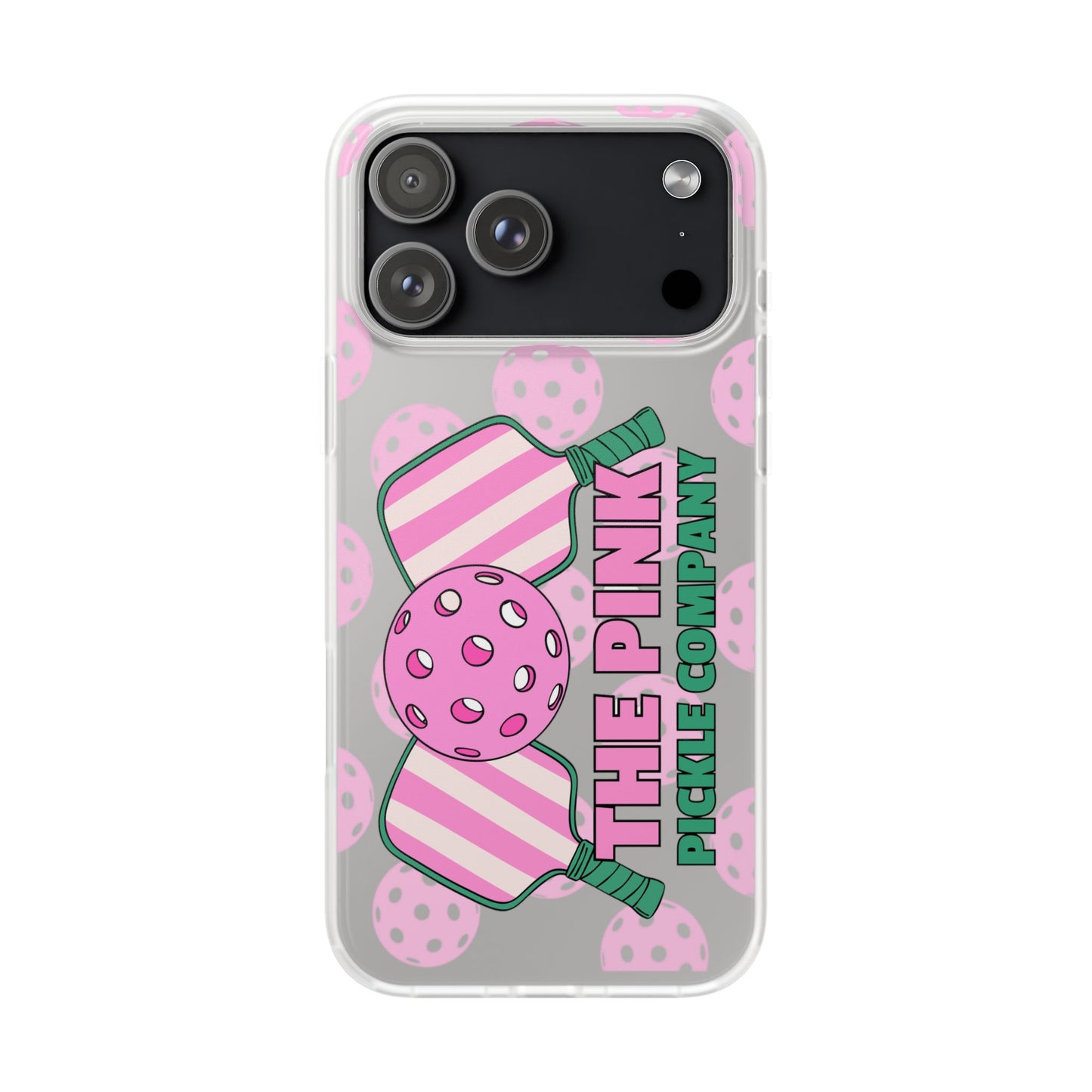 The Pink Pickle – Candy Pink Polka Phone Case (Matte TPU)