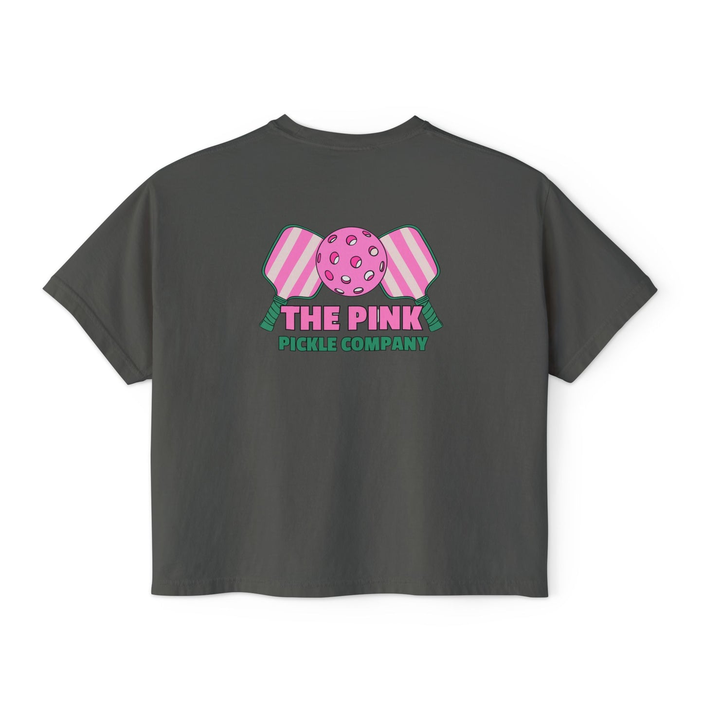 The Pink Pickle – Jesus, Coffee & Pickleball (Boxy Tee)