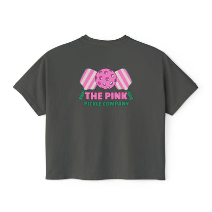 The Pink Pickle – Jesus, Coffee & Pickleball (Boxy Tee)