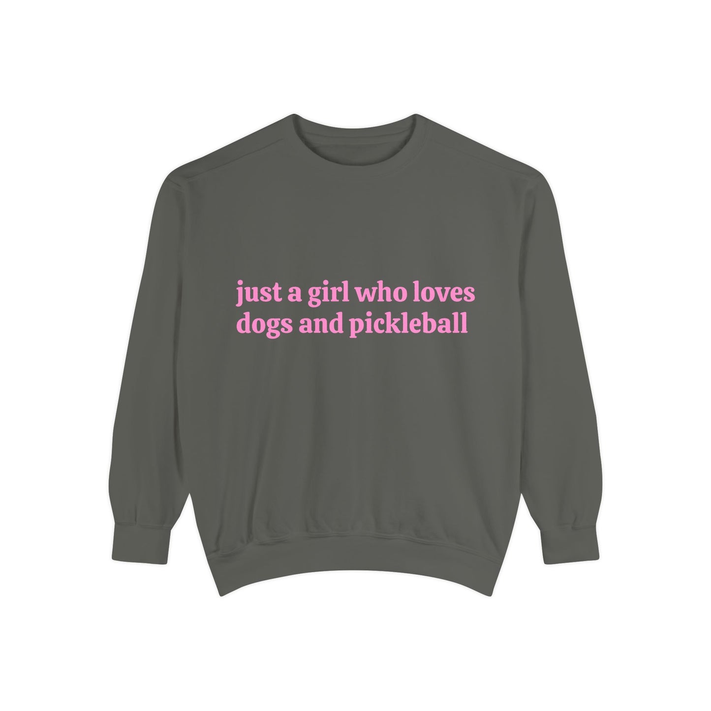 Just a Girl Who Loves Dogs and Pickleball Crewneck Sweatshirt