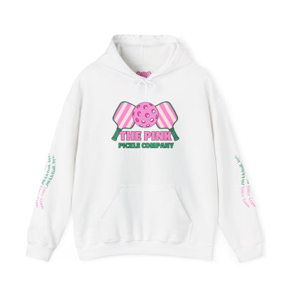 The Pink Pickle – Sorry, Can't. Pickleball. Bye. Hoodie (White)