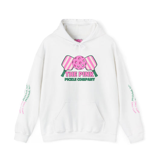The Pink Pickle – Sorry, Can't. Pickleball. Bye. Hoodie (White)