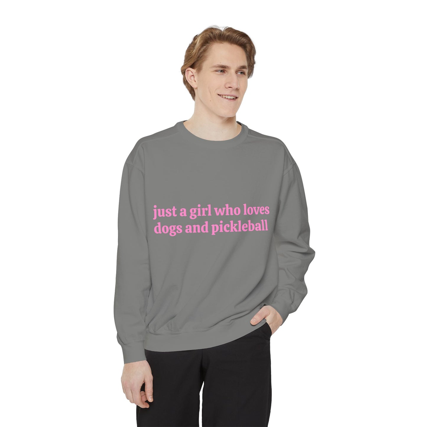 Just a Girl Who Loves Dogs and Pickleball Crewneck Sweatshirt