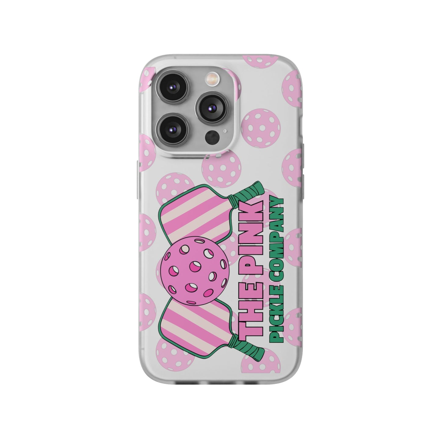 The Pink Pickle – Candy Pink Polka Phone Case (Matte TPU)