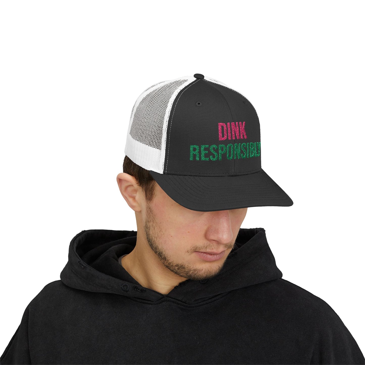 The Pink Pickle – Dink Responsibly Trucker Hat (Embroidered)