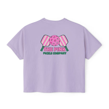 The Pink Pickle – Jesus, Coffee & Pickleball (Boxy Tee)