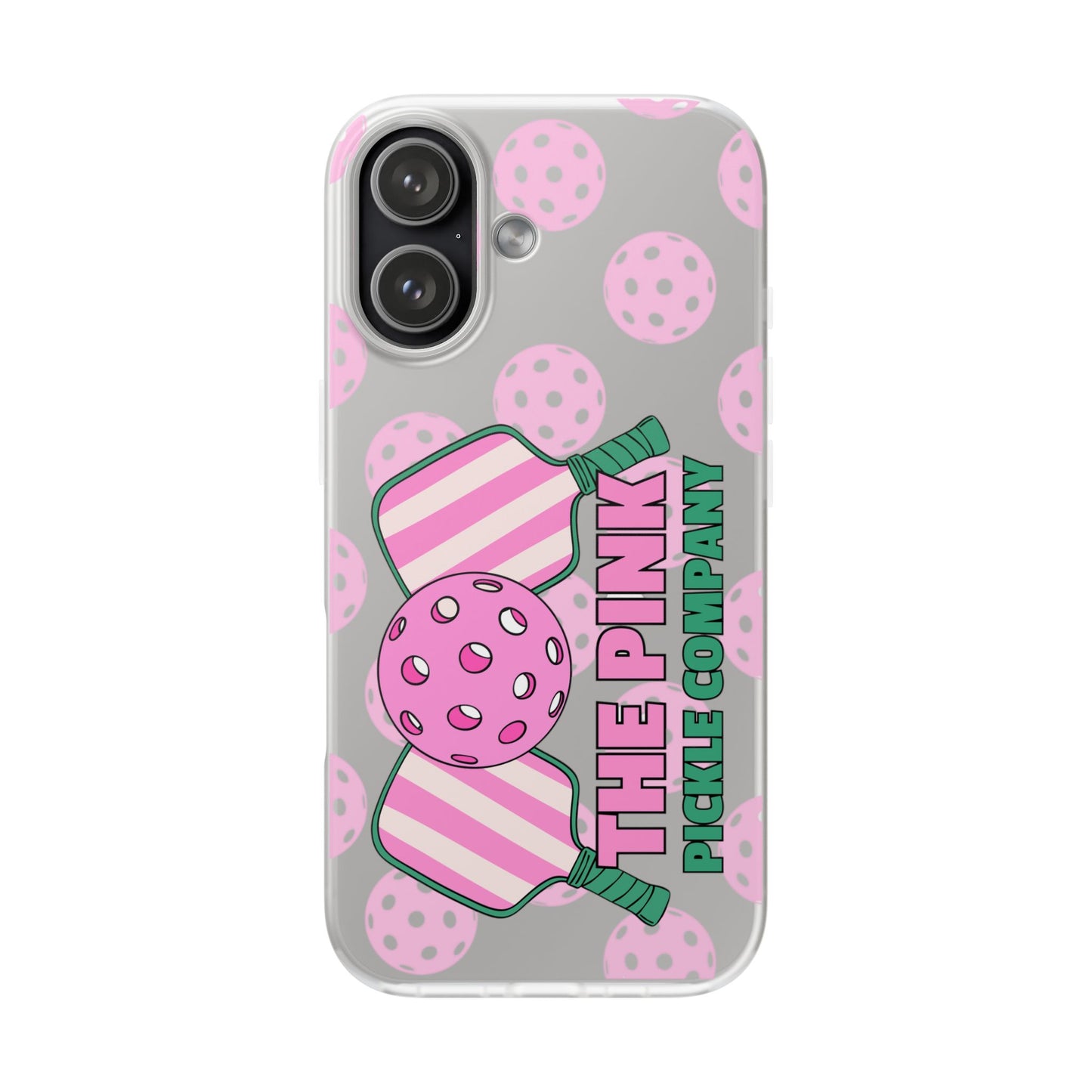 The Pink Pickle – Candy Pink Polka Phone Case (Matte TPU)