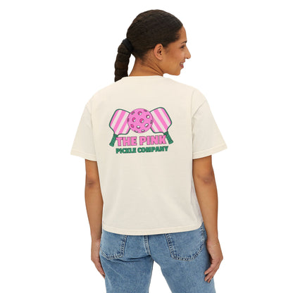 The Pink Pickle – Jesus, Coffee & Pickleball (Boxy Tee)