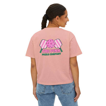 The Pink Pickle – Jesus, Coffee & Pickleball (Boxy Tee)