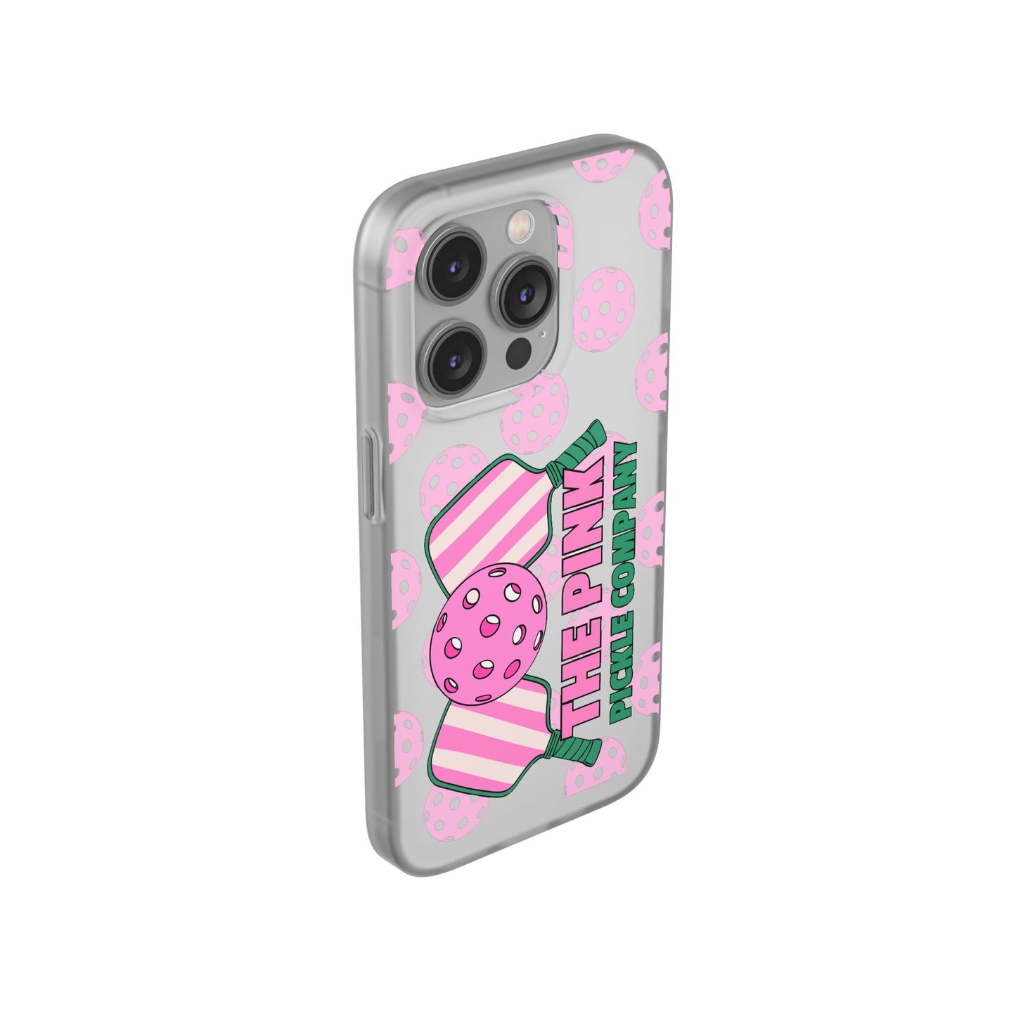 The Pink Pickle – Candy Pink Polka Phone Case (Matte TPU)