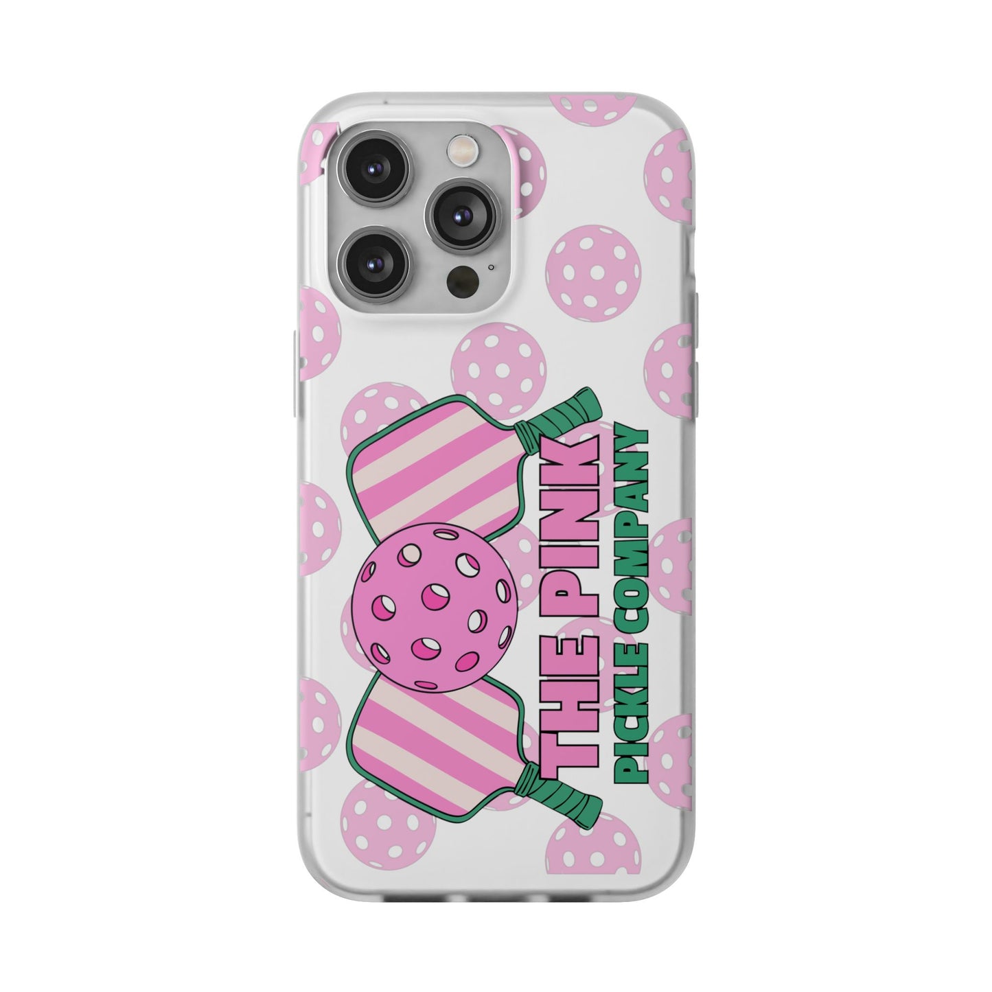 The Pink Pickle – Candy Pink Polka Phone Case (Matte TPU)