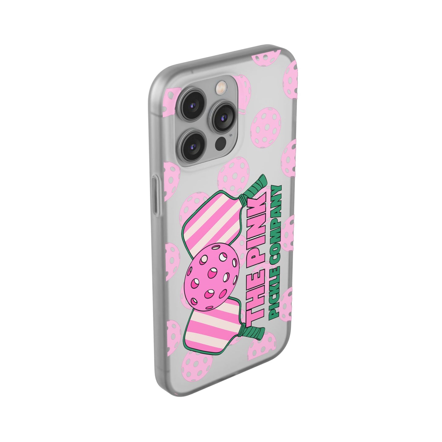 The Pink Pickle – Candy Pink Polka Phone Case (Matte TPU)