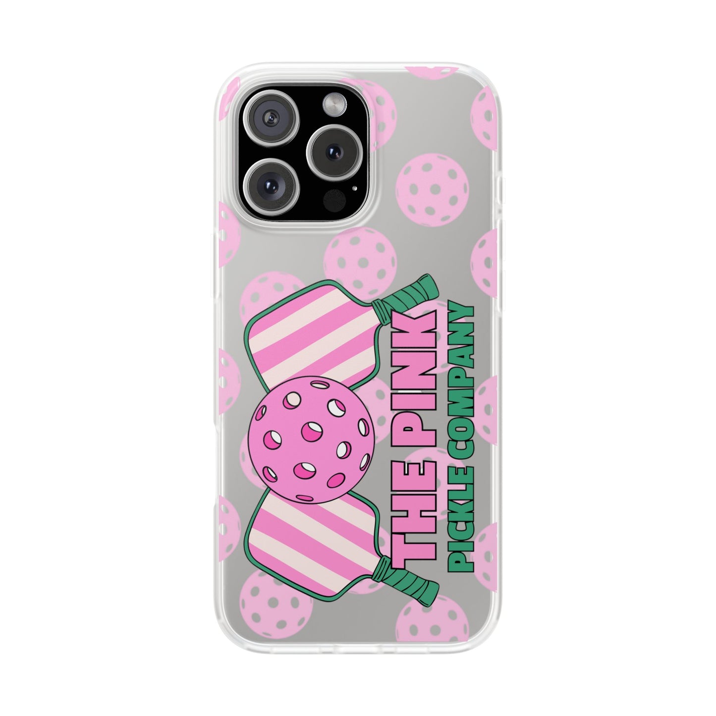 The Pink Pickle – Candy Pink Polka Phone Case (Matte TPU)