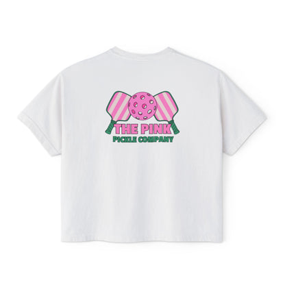 The Pink Pickle – Jesus, Coffee & Pickleball (Boxy Tee)