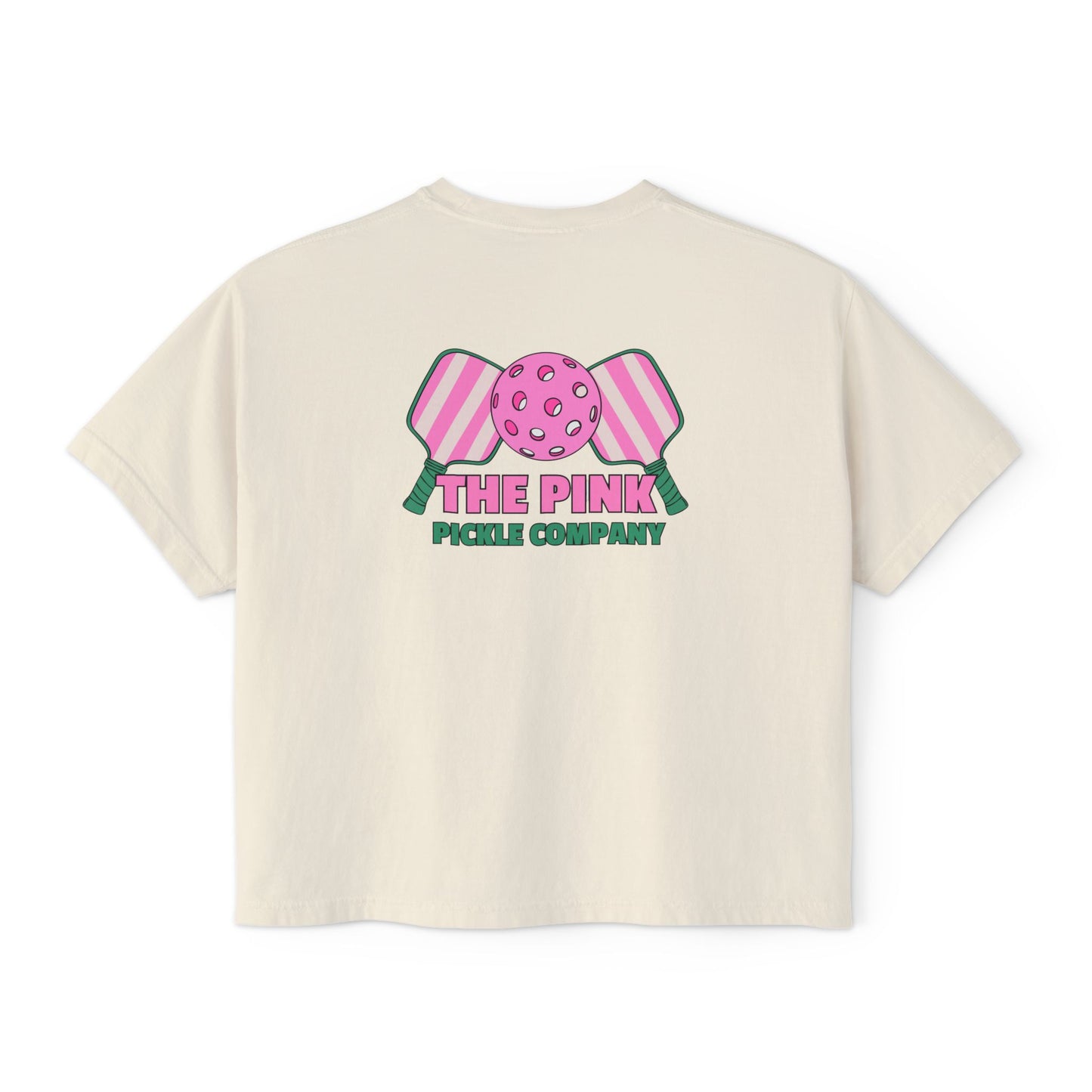 The Pink Pickle – Jesus, Coffee & Pickleball (Boxy Tee)