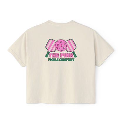 The Pink Pickle – Jesus, Coffee & Pickleball (Boxy Tee)